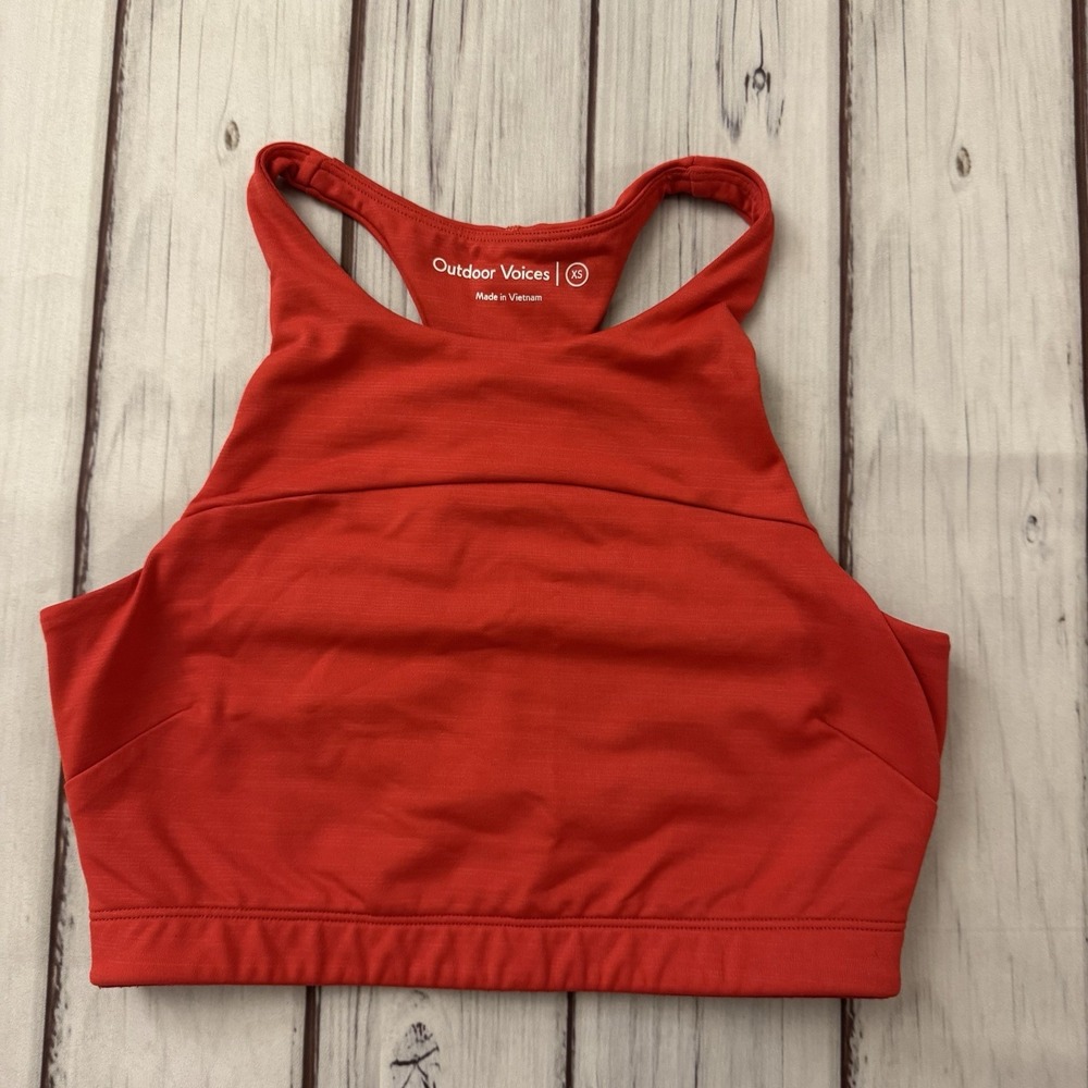 Outdoor Voices Techsweat Move Free Crop Top Sports Bra Scarlet Size XS Active